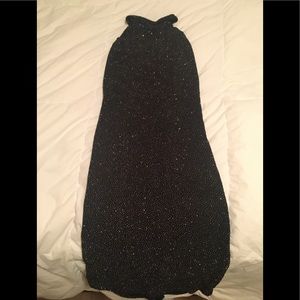 Black Sparkly Backless Dress